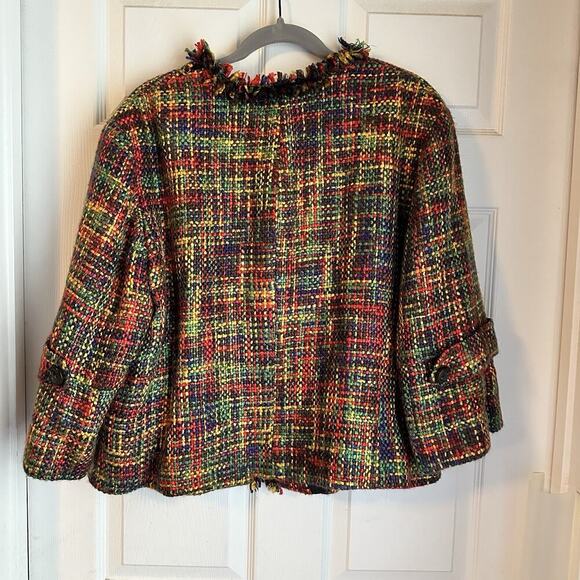 Lafayette 148 New York Wool Blend Multi Color Jacket Size 18w - Picture 7 of 7